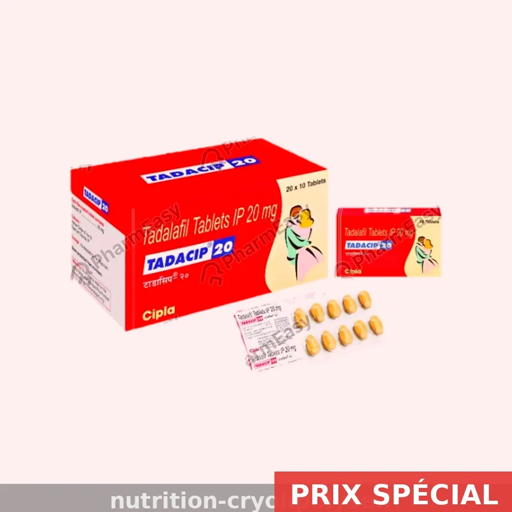 Tadacip 20mg en pharmacie — 90% de satisfaction — dès 0,55€/comprimés